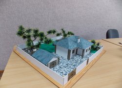 Макет ,,Проект озеленення присадибної ділянки в японському стилі,, студента Артура Коробаня